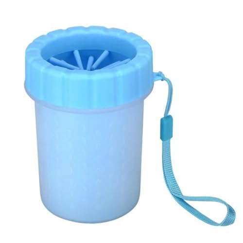 ZHXQRP Hundepfotenreiniger Tragbarer Haustier-Fußwaschbecher mit Weicher Silikonbürste for Schlammige Krallen von Hunden und Katzen(Blue,10x15cm) von ZHXQRP