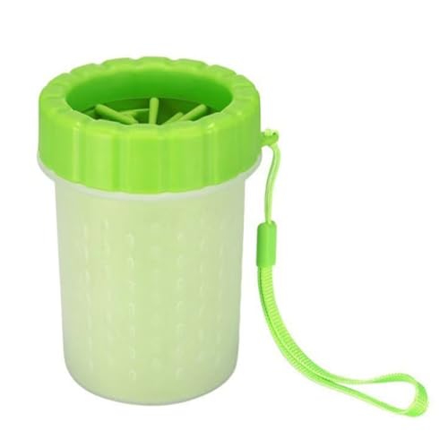 ZHXQRP Hundepfotenreiniger Tragbarer Haustier-Fußwaschbecher mit Weicher Silikonbürste for Schlammige Krallen von Hunden und Katzen(Green,10x15cm) von ZHXQRP