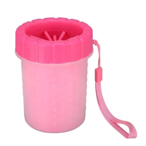 ZHXQRP Hundepfotenreiniger Tragbarer Haustier-Fußwaschbecher mit Weicher Silikonbürste for Schlammige Krallen von Hunden und Katzen(Pink,10x15cm) von ZHXQRP