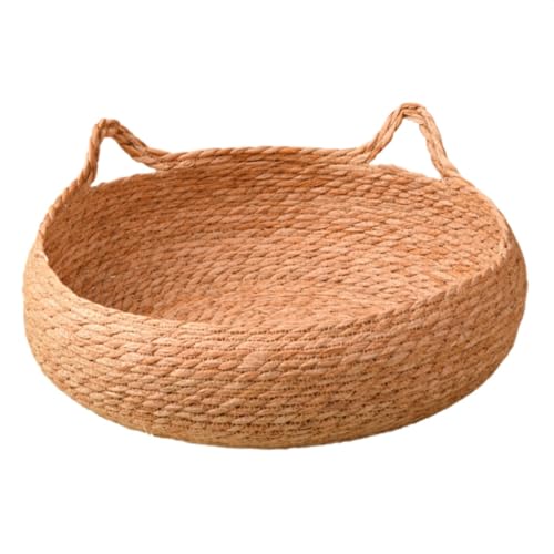 ZHXQRP Katzenbett Aus Rohrkolbengras Rund for Hauskatzen Haustierbetten Waschbar for Alle Jahreszeiten Geeignet(Cat Bed,35cm) von ZHXQRP