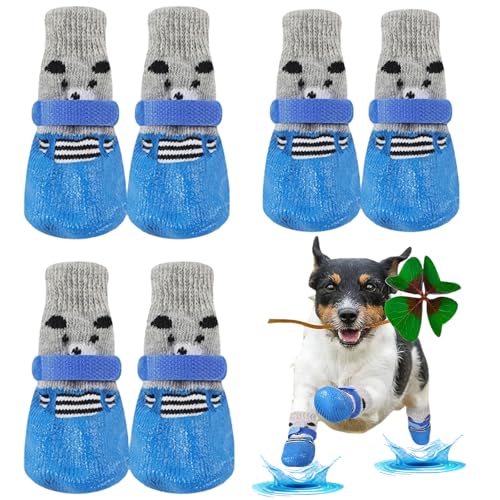 6 Stück Hundesocken Anti-Rutsch,Hundesocken Schuhe Hund Outdoor,wasserdichte Hundeschuhe,Haustier Hundesocken,Hundesocken Anti Rutsch,Pfotenschutz Hund Wasserdicht,für Hunde im Innenbereich im Freien von ZHYUAN