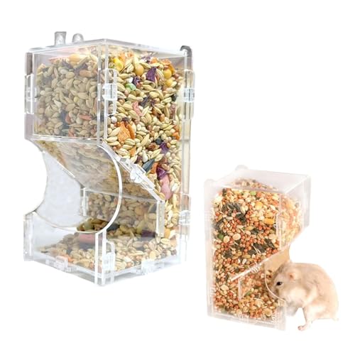 ZHYUAN Automatischer Hamsterfutterautomat, Automatischer Futterspender Haustiere, Kleine Haustier Futterspender für Hamster, Meerschweinchen, Papageien, Mini-Igel von ZHYUAN