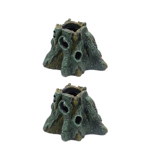 ZIDDAR 2pcs Reptilien Terrarien Verstecke Multifunktional Reptilien Box Pet Habitat Ornamente Haustier Habitat Accessoire von ZIDDAR