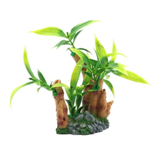 ZIDDAR Wie Gelbe Bambus Pflanze Aquarien Ornament Harzdekoration Für Home Office Nutzung Fishtanks Landschaft Display von ZIDDAR