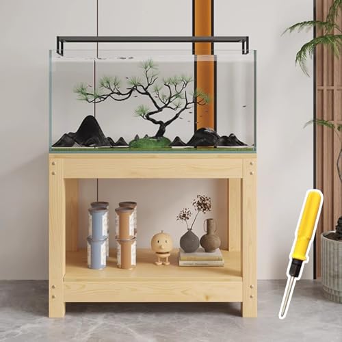 ZIMGOD Aquarium Unterschrank Wasserpflanzenständer aus Massivholz mit Zubehör, Robuster Aquarienregalhalter für Terrarien, Montierte Vivariumhalterung für das Homeoffice(100x40 cm (39 3/8 x 15 3/4")) von ZIMGOD