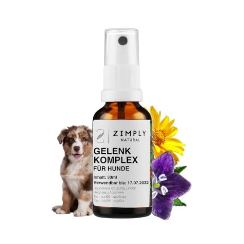 ZIMPLY NATURAL für Hunde, Gelenk Komplex Spray, pflanzliches Mittel bei Gelenk-Beschwerden für Ihren Hund, natürlich, sanft & effektiv, 30 ml von ZIMPLY NATURAL