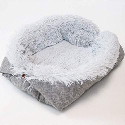 ZINN 2 in 1 Katzen Kissen Matte Plüsch Katzenbett,Flauschig und Weich Katze Schlafen Bett,Katzensofa Klein Hund Bett Haustierbett Katzendecke,katzenbettchen Betten für Katzen von ZINN