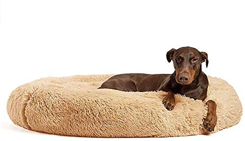 ZINN Extra Große Haustierbett Donut Rund Hundebett-Hundekissen,Waschbar,Fluffiges Plüsch Warm Kissen für mittlere und große Katzen und Welpen,Hundekorb mit Anti-Rutsch-Boden von ZINN