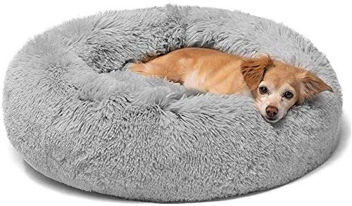 ZINN Extra Große Haustierbett Donut Rund Hundebett-Hundekissen,Waschbar,Fluffiges Plüsch Warm Kissen für mittlere und große Katzen und Welpen,Hundekorb mit Anti-Rutsch-Boden von ZINN