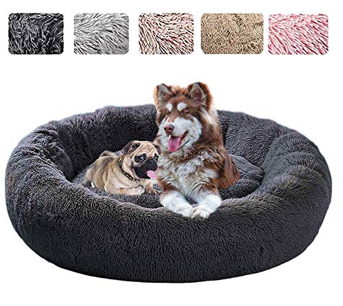 ZINN Orthopädisches Hundebett für große und extra große Hunde,Donut Rundes Hundekissen Haustierbett Tierbett Weiches Plüsch Hundekörbchen Maschinenwaschbar von ZINN