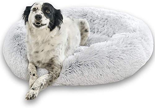 ZINN Super Weich Rundes Haustierbett für Hunde und Katzen,Kuschelig,Waschbar Hundebett orthopädisch Kuschelkissen Hundehöhle Hundesofa für Mittelgroße bis Groß Hunde von ZINN