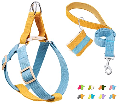 No Pull Dog Harness and Leash Set, Step in Dog Halfter Harness with Poop Bag Holder, Adjustable Lightweight Cotton Straps Suitable for Small Medium Large Dogs Outdoor Walking Running Hiking von ZIRVYIR