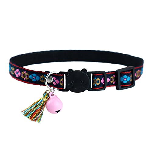 Halsband, bunt, Cartoon-Druck, Katzen, Welpen, Haustiere, verstellbare Nylonschnalle, Hundeglocken, Zubehör von ZIRYXQ