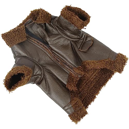 Hunde-Lederjacke, Winter-Ledermantel, warm, wasserdicht, für kleine, mittelgroße und große Hunde, für Katzen, für den Winter, für den Außenbereich, Größe M von ZIZEV