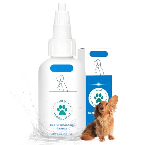 ZJCANGLIU 60ml Ohrreiniger für Hunde,Ohrenreiniger Hund,Ohrentropfen für Hunde,Hund Ohrenreiniger,Katzen Ohrenreiniger,Ohrentropfen Hund,Ohrenreiniger Hund,für Reinigung und Befeuchtung von ZJCANGLIU