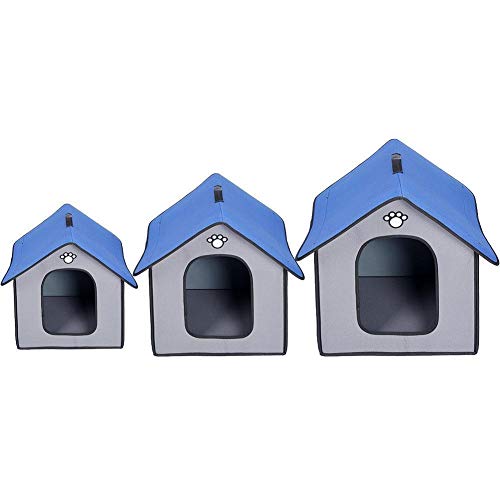 Hundebett Faltbare Warm Hundehaus Regenfest Wasserdicht Hundehütte mit herausnehmbarer Innen Auflage for Haustiere Indoor Outdoor Schlafen von ZJCNHY