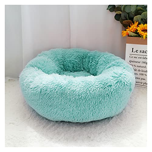 Hundebett Haustier Hund Bett Warme Fleece Runde Hund Kennel Haus Lange Plüsch Winter Haustiere Hundebetten for mittelgroße große Hunde Katzen Weiche Sofa Kissenüten (Color : Green, Size : Diameter 4 von ZJCNHY