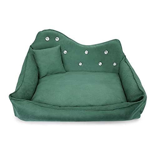 Hundebett Hund Sofa Rosa grau Strass Haustier Bettbezug Matte Prinzessin Katzenmatten for kleine mittelwelpe Tierbettwäsche (Color : Green, Size : 6X40cm) von ZJCNHY