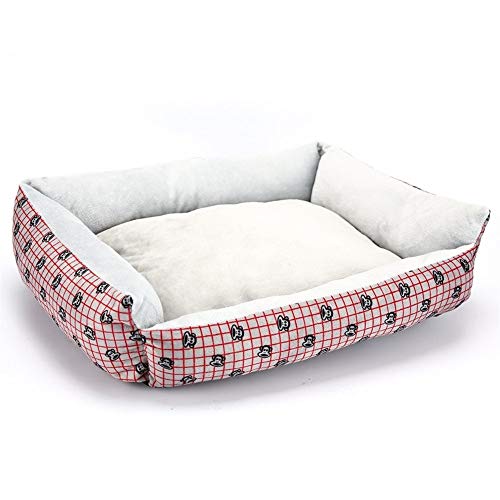 Hundebett Rechteckige-Hundebett Mats Sofa Haus Zu Klein Mittelgroß Groß Hunde Katze-Bett Waschbare, wasserfestes Zwinger for Hunde Welpen XL Haustier-Bett (Color : 2, Size : L 60x46 cm) von ZJCNHY