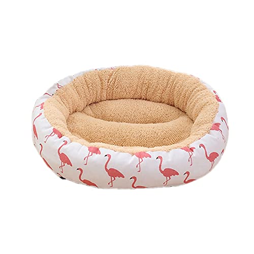 Hundebett Runde Plüsch Hund Bett Haus Hund Matte Winter Warme Schlafkatzen Nest Weiche Plüsch Hundekorb Haustier Kissen Tragbare Haustiere Liefert (Color : 1, Size : Standard) von ZJCNHY