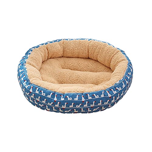 Hundebett Runde Plüsch Hund Bett Haus Hund Matte Winter Warme Schlafkatzen Nest Weiche Plüsch Hundekorb Haustier Kissen Tragbare Haustiere Liefert (Color : 2, Size : Standard) von ZJCNHY