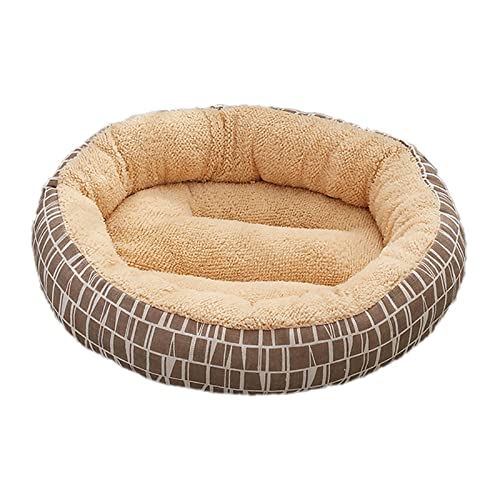 Hundebett Runde Plüsch Hund Bett Haus Hund Matte Winter Warme Schlafkatzen Nest Weiche Plüsch Hundekorb Haustier Kissen Tragbare Haustiere Liefert (Color : 3, Size : Standard) von ZJCNHY