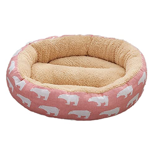 Hundebett Runde Plüsch Hund Bett Haus Hund Matte Winter Warme Schlafkatzen Nest Weiche Plüsch Hundekorb Haustier Kissen Tragbare Haustiere Liefert (Color : 6, Size : Standard) von ZJCNHY