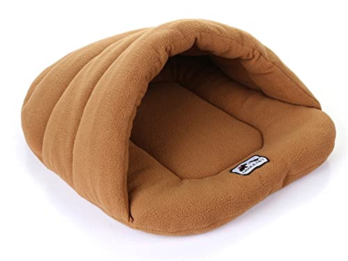 Hundebett Winter Warme Hausschuhe Stil Hund Bett Haustier Hund Haus Schöne Weiche Geeignete Katze Hund Bett Haus for Haustiere Kissen (Color : Gold, Size : 38X48CM) von ZJCNHY