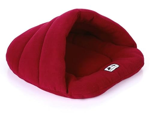 Hundebett Winter Warme Hausschuhe Stil Hund Bett Haustier Hund Haus Schöne Weiche Geeignete Katze Hund Bett Haus for Haustiere Kissen (Color : Red, Size : 38X48CM) von ZJCNHY