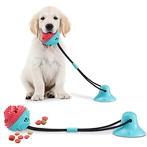 ZJT Hundespielzeug mit Saugnapf, Hundezahnbürste Spielzeug, Kauspielzeug Für Hunde, Pet Molar chew Spielzeug Hunde Molar Kauseil Ball Pet Spielzeug, Multifunktion Pet Molar Biss Spielzeug von ZJT