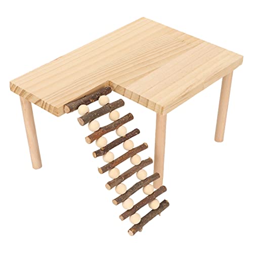 Hölzerne Hamster-Kletterplattform – Premium, Natürlicher Holzgeruch, Übung und Dekoration, mit Leiter-Kletterstruktur, 11,4 X 7,9 X 6,1 Zoll von ZJchao