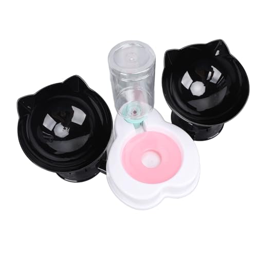 Katzenfutter und Wasserspender Set, Katzenfutterschale 3 in 1 Doppelkatze Fütterungsschale Katzenfutter und Wasserschale Set Automatischer Wasserspender Set für Kleine oder von ZJchao