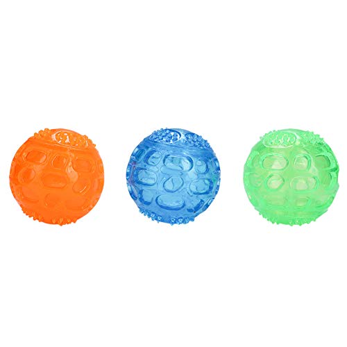 ZJchao 3pcs Set Haustierhund Squeaky Kautballspielzeug Welpen Reinigung Zahnkugeln für Interaktives Spiel Zahnärztlicher Gesundheitstraining Buntes Haustierkauenspielzeug von ZJchao