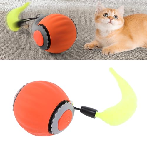 ZJchao Interaktiver Rollender Katzenspielzeugball, Intelligenter Automatischer Selbstrollender Haustierball, Elektrisch Beweglicher Ballspielzeug, Automatisch Rollender Verfolgungsball von ZJchao