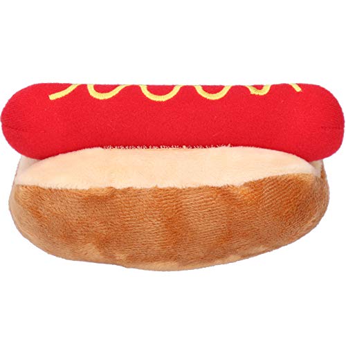 ZJchao Weiches Plüsch-Hundespielzeug, Hot-Dog-Form, Abnehmbarer Klang, Exquisites Puppenspielzeug, Anwendbar für Hunde, Katzen, Haustier-Plüsch von ZJchao