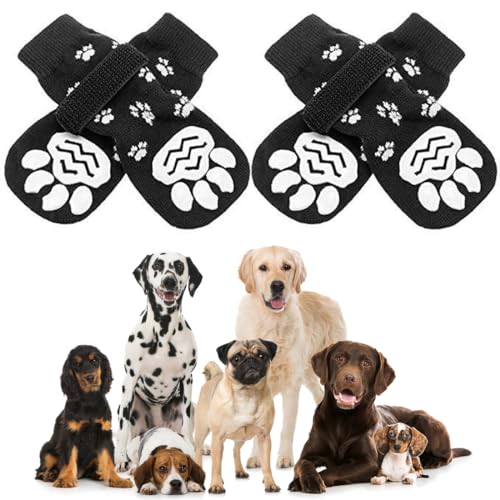 ZKSXOA 2 Paar rutschfeste Hundesocken Pfoten stoppen Lecken Hund Grip Socken Haustier Pfotenschutz Hund Stiefel Hund Krallen Socken Hundeschuhe Hundeschuhe Hundeschuhe Hundehausschuhe mit von ZKSXOA