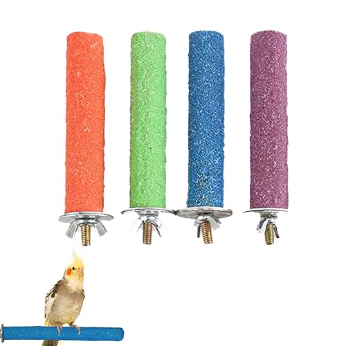 ZKSXOA 4 Pcs Papagei Sitzstangen Spielzeug Vogelkäfig Sitzstangen Stand 15cm Pfote Schleifen Spielzeug Für Sittich Interaktive Vogelkäfig Sitzstangen Für Papageien Vogel Kauspielzeug von ZKSXOA