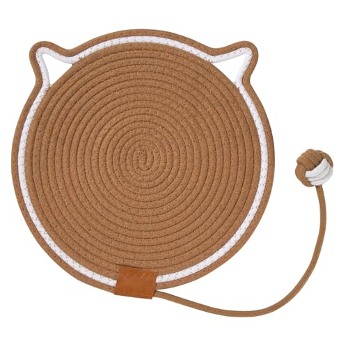 Kratzbretter Katze mit Ball Kratzmatten Zum Schlafen, Kratzen und Spielen Katzenkratzbretter Rund für Möbelschutz Katzenkratzpads für Indoor Katzen Khaki Kratzbretter Katze mit Ball Kratzmatten Zum Schlafen, Kratzen und Spielen Katzenkratzbretter Rund für Möbelschutz Katzenkratzpads für Indoor Katzen Khaki von ZLLkeji