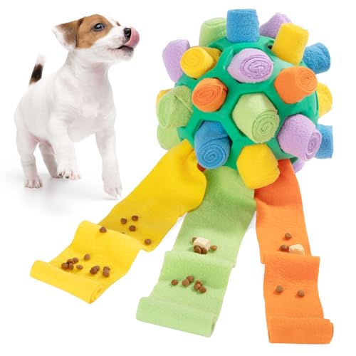 ZLLkeji Schnüffelball für Hunde Interaktiver Schnüffelteppich Puzzle Spielzeug Tragbarer Slower Food Training Interaktive Hundespielzeug für Kleine Mittelgroße Hunde Haustier(Grüner Regenbogen) von ZLLkeji