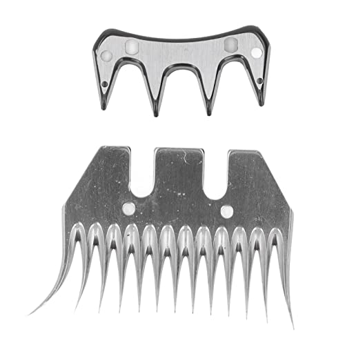 Ersatzklingen für Schafscheren mit 13 Zähnen, 2 Stück, 0,28 Zoll gebogener Wollscherer aus Karbonstahl, Kammschneider, Trimmer-Zubehör für Ziegen, Schafe und mehr Tiere mit dickem von ZLXHDL