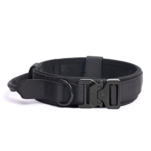 Hundehalsbänder Für Mittelgroße Hunde, Verstellbares, Bequemes Hundehalsband, Abgerundete Ecken, Leichtes, Bequemes Halsband Für Training, Wandern, Joggen, Arbeiten(L-Schwarz) von ZLXHDL