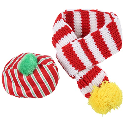 Hundemütze Und Schal-Set, Bezauberndes Weihnachts-Strickmützen-Set Für Hunde, Weihnachtskostüme Für Haustiere, Katzen, Hunde, Kleine, Mittelgroße Und Große Hunde(L-weiß+rot) von ZLXHDL