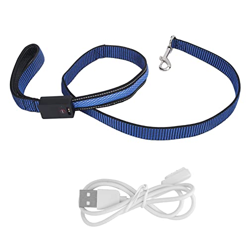 LED Hunde -Leine USB -wiederaufladbare Lichthunde -Leine für Nachtsicherheit, teleskopisch Leuchtend Hundetraktionsseil für kleine und mittlere Hunde (Blue) von ZLXHDL