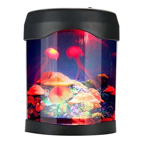 Mini-Aquarium, Aquarium Kompatibel Mit AA-Batterien Und USB-Schnittstelle, Wechselbare Farbe, Desktop-Aquarium Für Büroschreibtische, Schlafzimmer, Zuhause, Bars von ZLXHDL