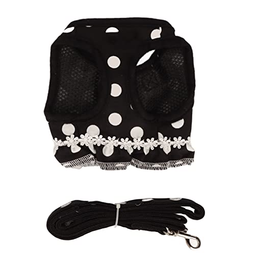 Niedliche Polka Dot Hundekabelbaum -Leinen -Set einstellbar und atmungsaktiv für kleine und große Hunde, ideal für Gehen und Training (XL) von ZLXHDL