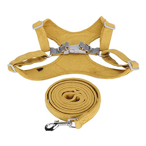 No Choking Pet Dog Harness with Traction Rope, Adjustable Suede Vest for Medium & Large Dogs, Reflective, Comfortable & Breathable (L) von ZLXHDL