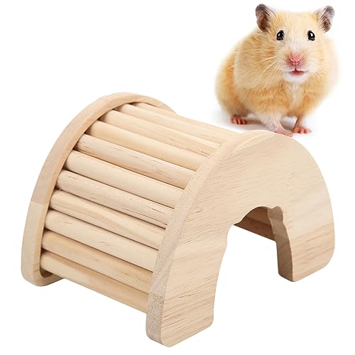 ZLXHDL Hölzernes Hamsterhaus, hölzerne Hamster-Bogenbrücke, multifunktionales Holzbrückenspielzeug für Ratte, Meerschweinchen, Chinchilla, Frettchen, Goldener Bär von ZLXHDL