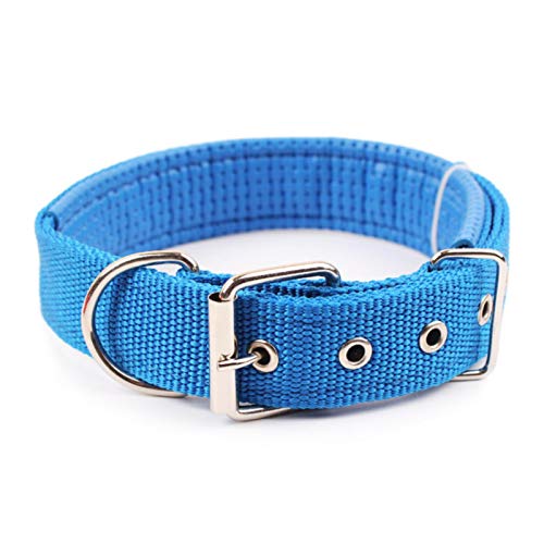 Verstellbares Hundehalsband mit Nylonriemen für kleine und große Hundehalsbänder - blau, XXL von ZMKW