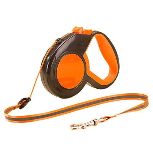 Ausziehbare Hundeleine 5M Pets Hundeleine Automatische Einziehbare Reflektierende Hundeleinen Nylon Ausziehbare Walking Hundeleinen Orange von ZNYLX