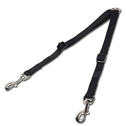 Doppelte Hundeleine Nylon Verstellbare Doppel Hundeleine Running No Tangle Dog Walking Leash Leash Trainer Dogs Splitter Lead Schwarz M von ZNYLX